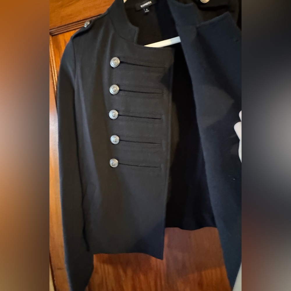 Express Small Black Button Up Jacket - image 4
